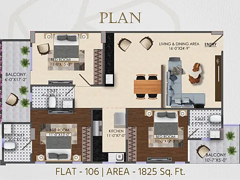 3Bhk Semi Furnished & Furnished Flat