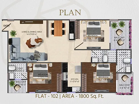 3Bhk Semi Furnished Flat