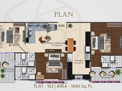 3Bhk Semi Furnished Flat