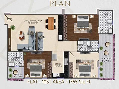 3Bhk Semi Furnished Flat