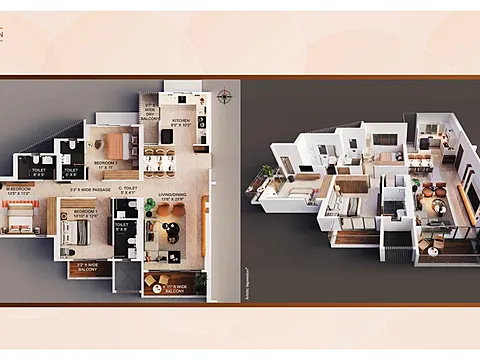 Luxurious 3 BHK Flat