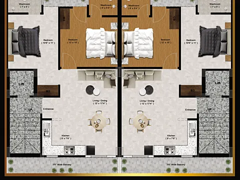 2 BHK + 2T Apartment