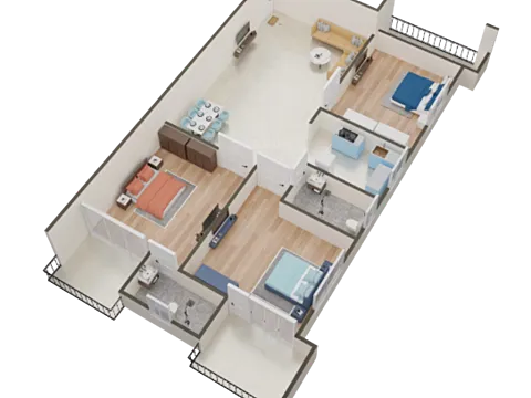 Luxurious 3 BHK Apartment