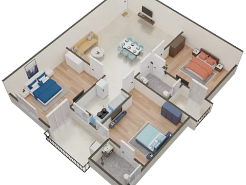 Luxurious 3 BHK Flat