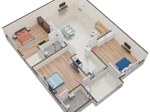 Luxurious 3 BHK Flat