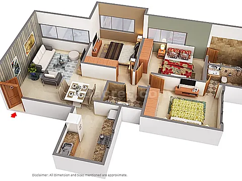Spacious 3 BHK Luxury Apartment