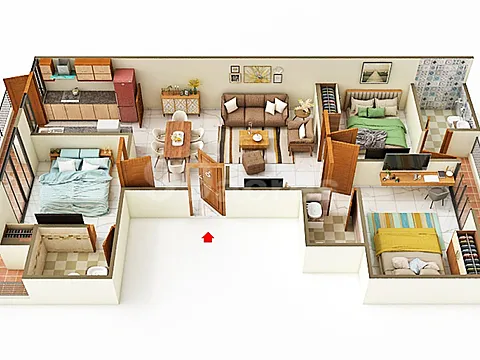 Luxurious 3 BHK Flat