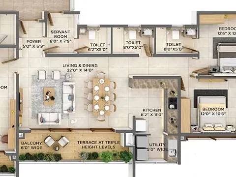 3.5 BHK With 2 Private Terraces