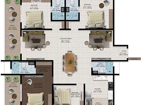 Ultra Luxuries 4 BHK With Private Terrace Apartment