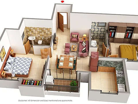 Modern 2 BHK Flat with Excellent Connectivity