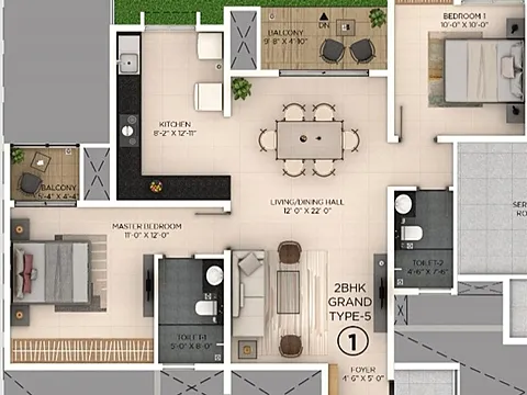 Spacious 2 BHK Luxury Apartment