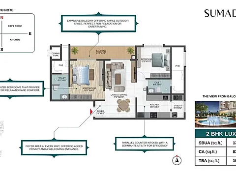 Luxurious 2 BHK Luxe Apartment