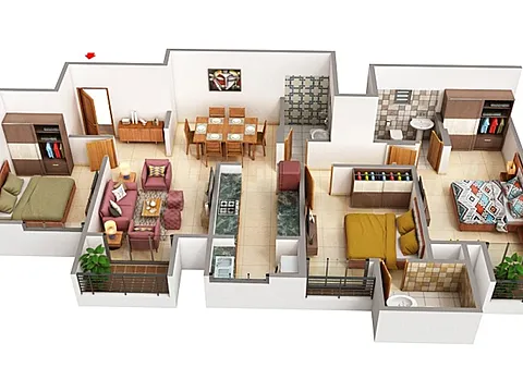 Spacious 3 BHK Luxury Apartment