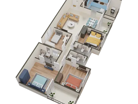 Modern 3.5 BHK Flat with Excellent Connectivity