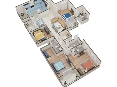 Spacious 4 BHK Luxury Apartment