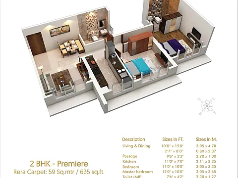 Specious 2BHK Row Apartment