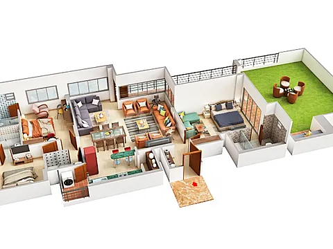 Spacious 3 BHK Luxury Apartment