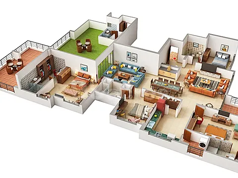 Modern 4 BHK Flat with Excellent Connectivity
