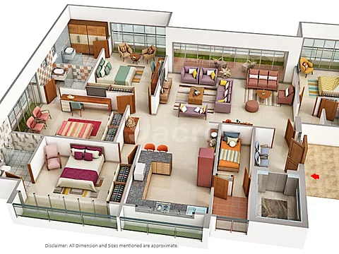 Spacious 4 BHK Luxury Apartment