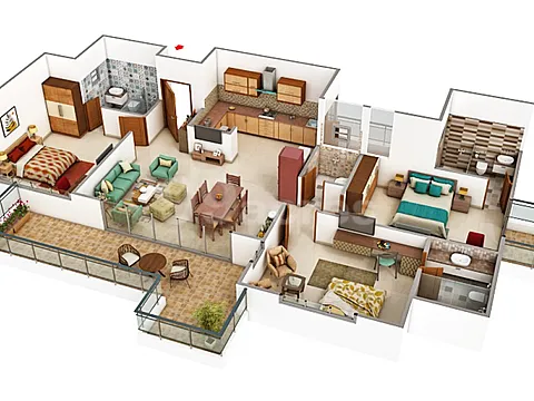 Spacious 3 BHK Luxury Apartment