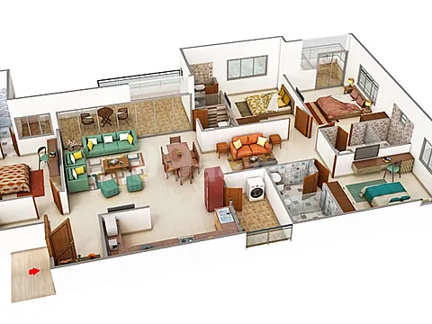 Modern 4 BHK Flat with Excellent Connectivity