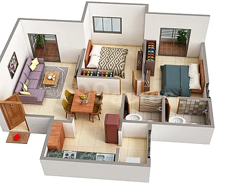 Modern 2 BHK Flat with Excellent Connectivity
