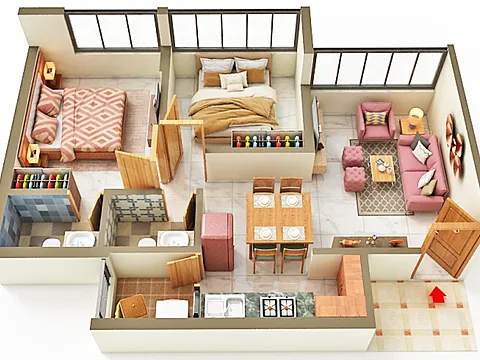 Modern 2 BHK Flat with Excellent Connectivity