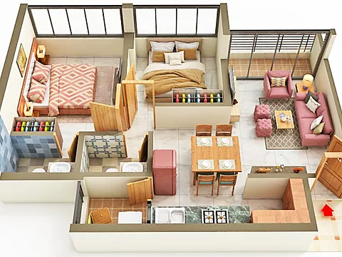 Spacious 2 BHK Luxury Apartment