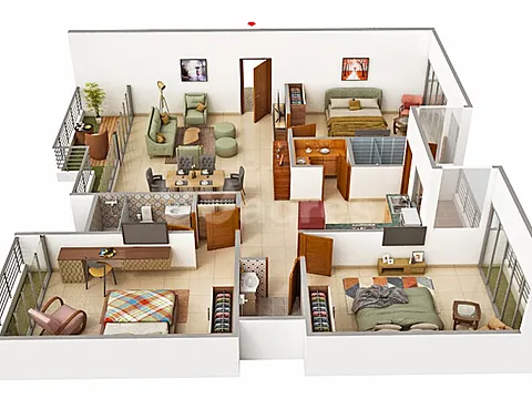 Spacious 3 BHK Luxury Apartment