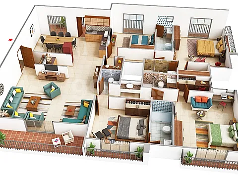 Spacious 4 BHK Luxury Apartment