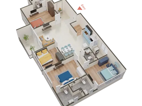 Spacious 4 BHK Luxury Apartment
