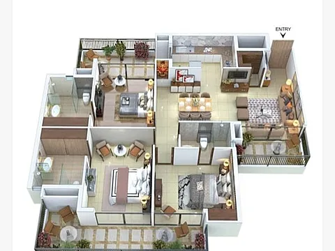 Modern 3 BHK Flat with Excellent Connectivity