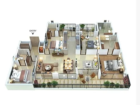 Spacious 4 BHK Luxury Apartment